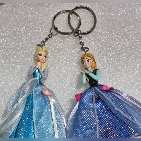Disney Resort Frozen Anna & Elsa keychain key holder Key Ring Disney 7" - Picture 4 of 7